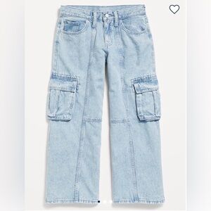Old Navy High Waisted Super Baggy Wide Leg Cargo Jeans for Girls Size 12 NWT
